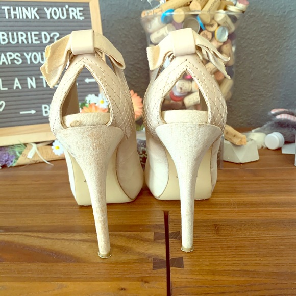 RSVP Shoes - RSVP Platform Peeptoe Heels size 10 Nude